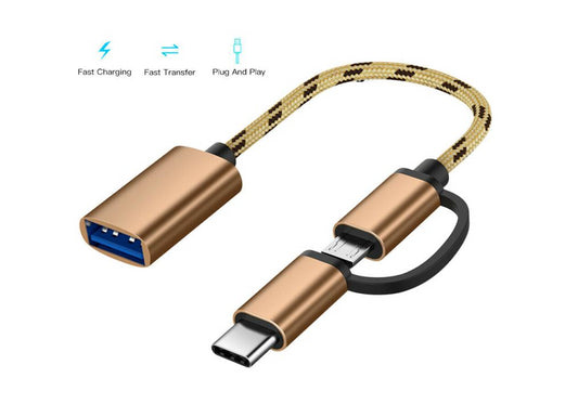 Cable Convertidor Tipo C Y Micro Usb A Usb 3.0 Otg Celulares